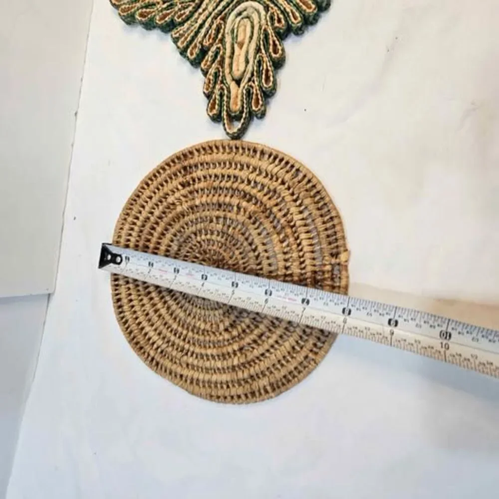 Vintage Woven Straw Trivets - Set of 2
